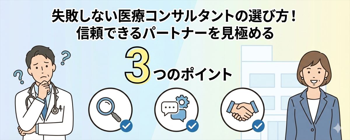 失敗しない医療コンサルタントの選び方！信頼できるパートナーを見極める3つのポイント