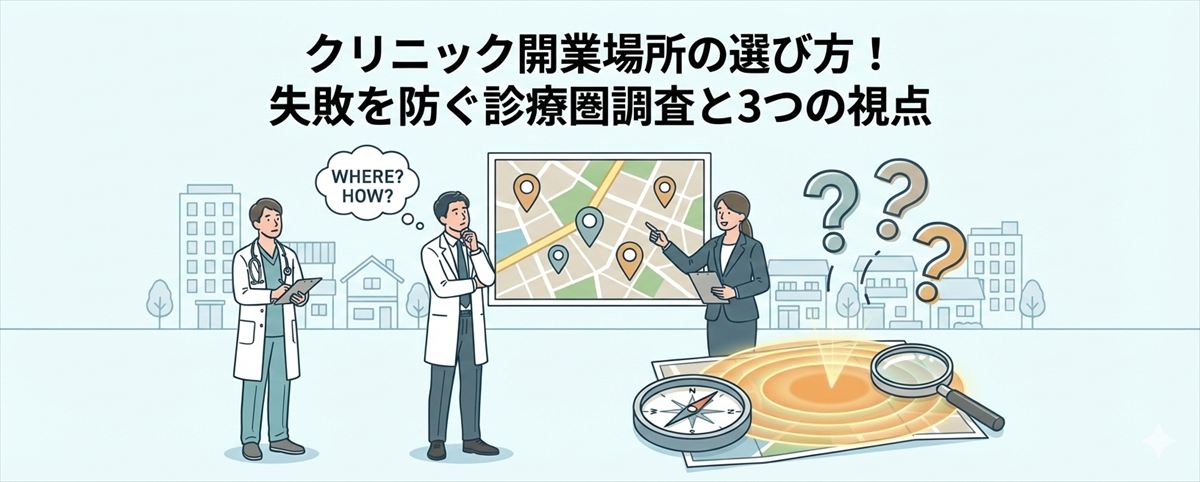 クリニック開業場所の選び方！失敗を防ぐ診療圏調査と3つの視点